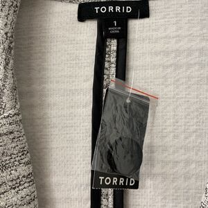 Size 1 heather gray/black lightweight jacket. NWT